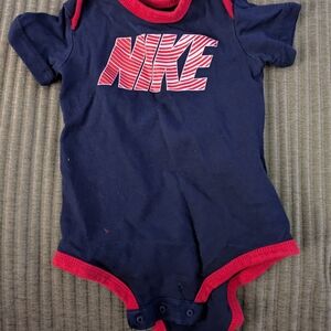Nike Navy and Red Baby Bodysuit